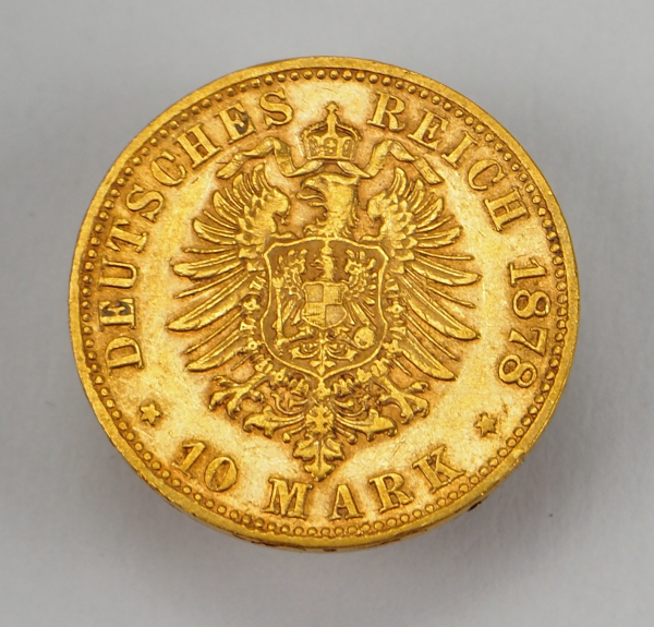 Sachsen: 10 Mark - 1878 E. - Image 2 of 2