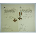 Mecklenburg-Schwerin: Militär-Verdienstkreuz, 1870, 1. und 2. Klasse mit Urkunden für einen