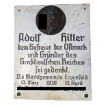 Adolf Hitler Ortsplakette der Gemeinde Enzesfeld.