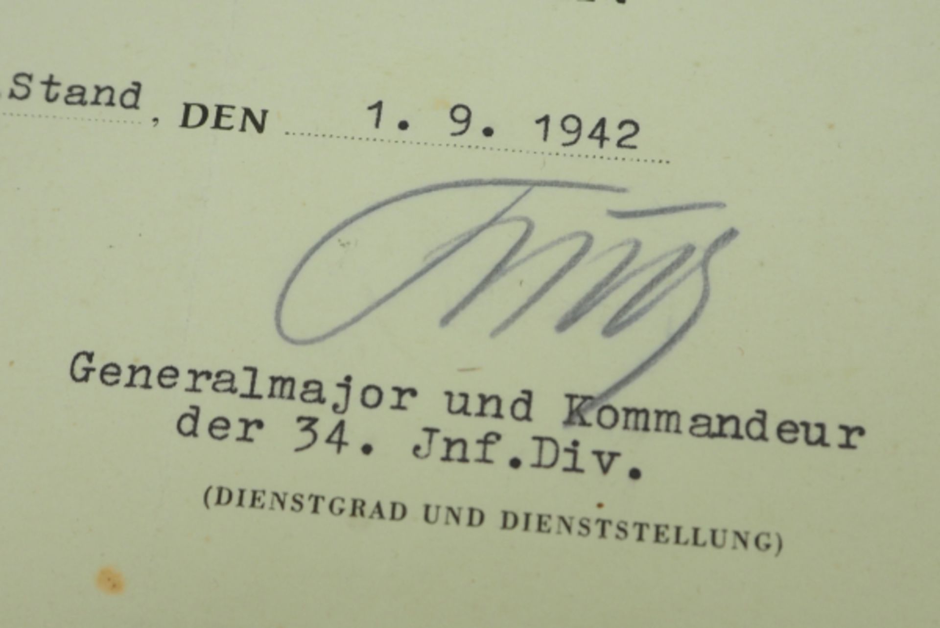 Kriegsverdienstkreuz, 2. Klasse mit Schwertern Urkunde für einen Obergefreiten der 7./ I.R. 80 - - Image 2 of 2