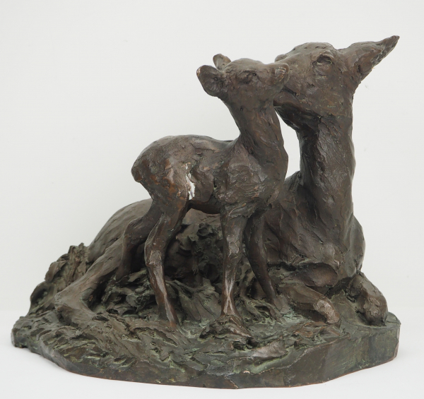 Ricke mit Kitz Bronze. - Image 2 of 4