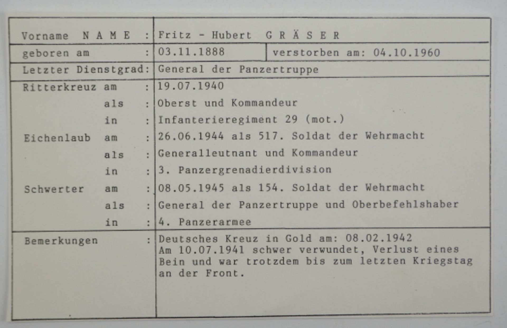 Gräser, Fritz-Hubert. - Image 3 of 3