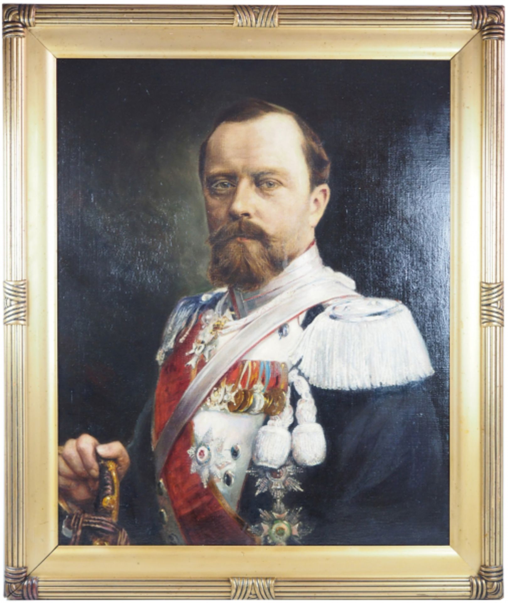 Lippe: Gemälde von Leopold IV. Fürst zu Lippe als Oberst à la Suite des 1. Garde-Ulanen-Regiment.