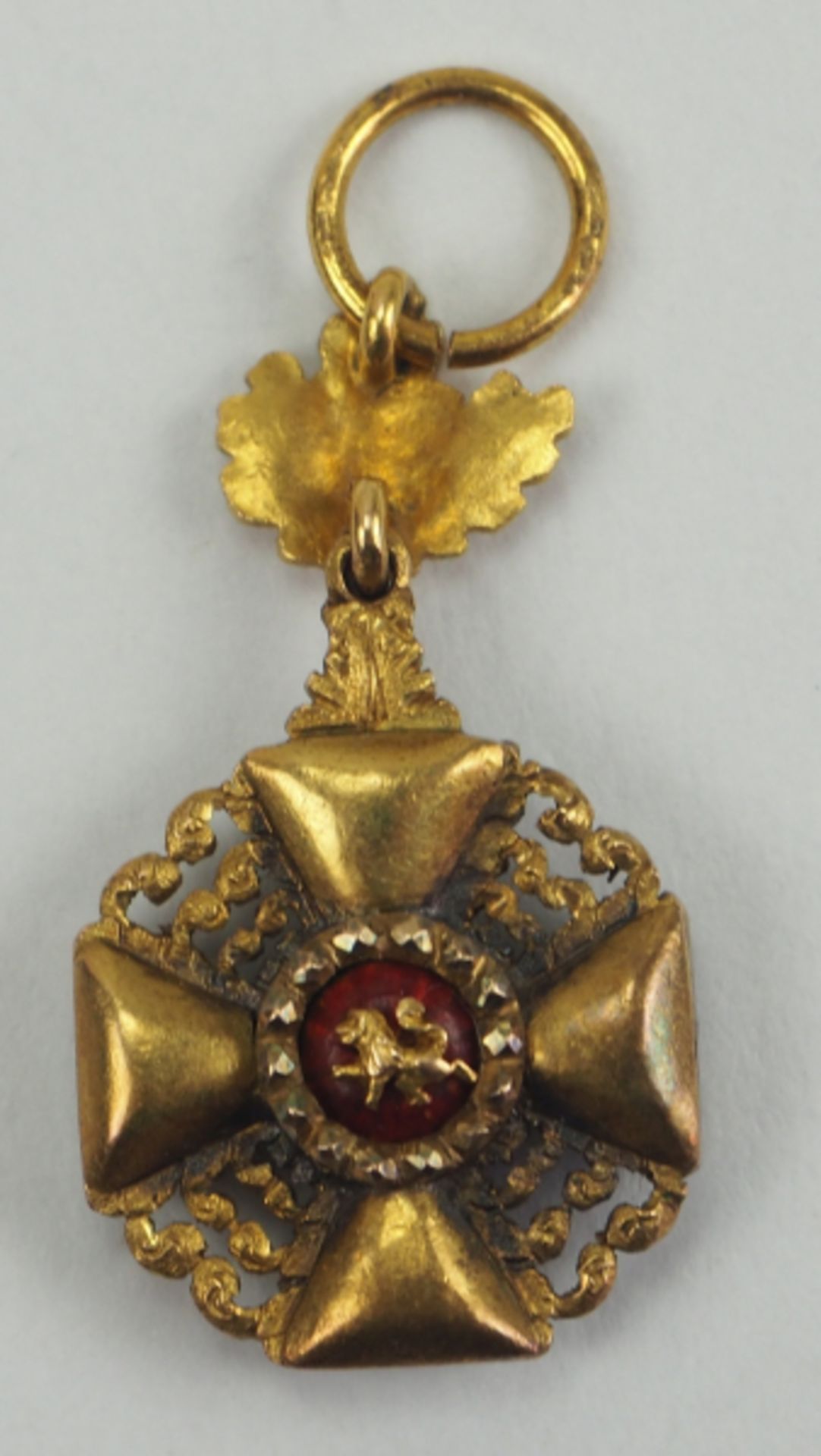 Baden: Großherzoglicher Orden vom Zähringer Löwen, Ritterkreuz 1. Klasse mit Eichenlaub Miniatur. - Bild 4 aus 4