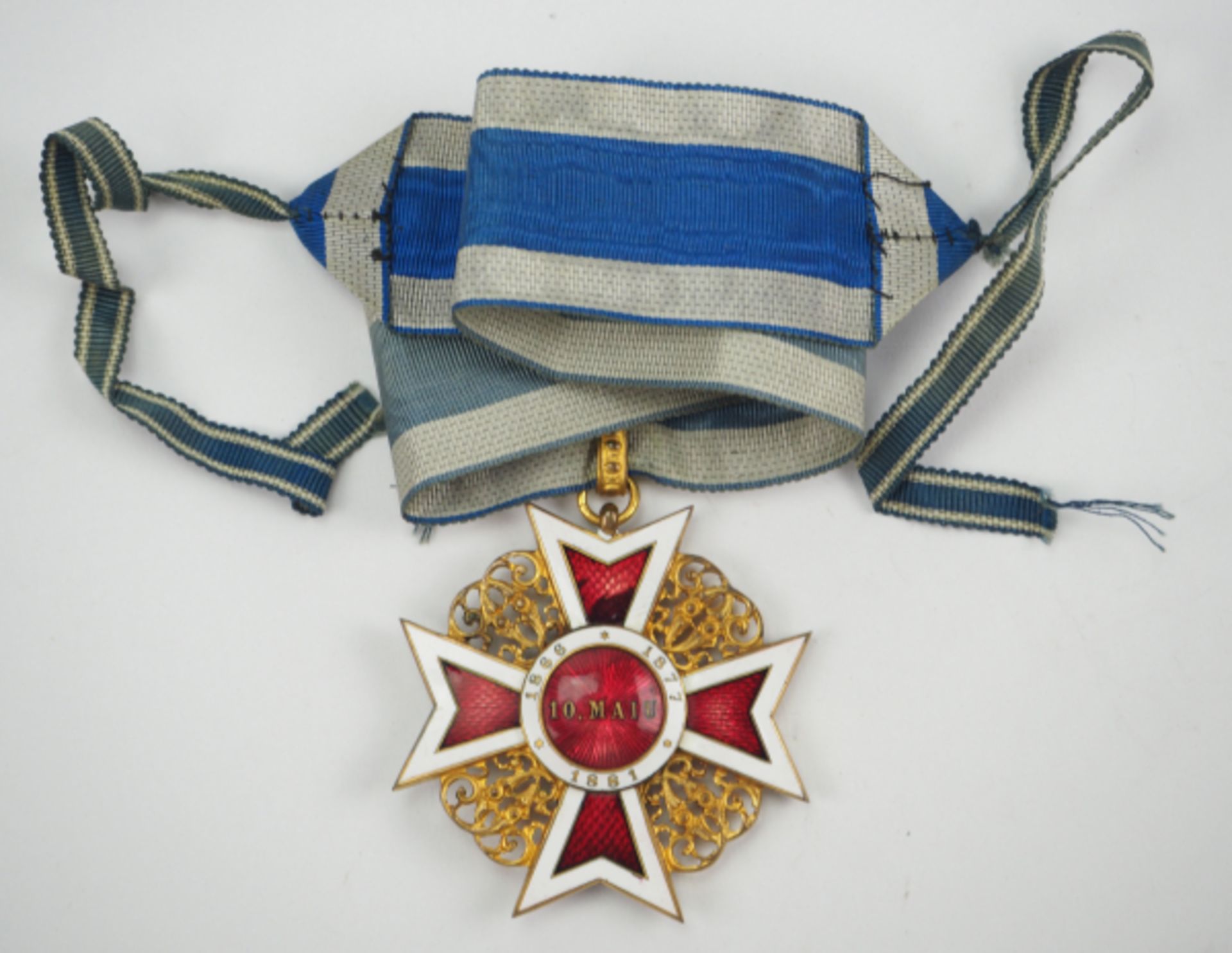 Rumänien : Orden der Krone von Rumänien, 1. Modell (1881-1932), Komturkreuz. - Bild 3 aus 3