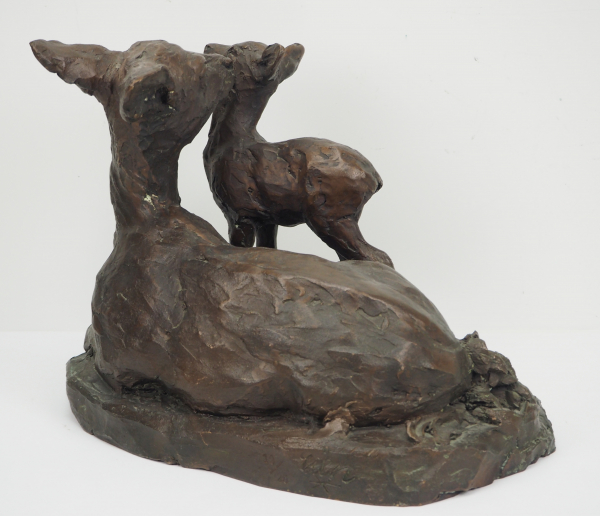 Ricke mit Kitz Bronze. - Image 3 of 4