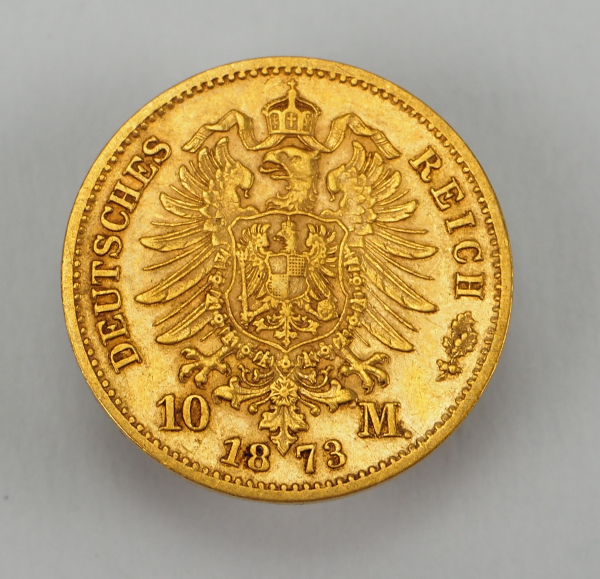 Sachsen: 10 Mark - 1873 E. - Image 2 of 2