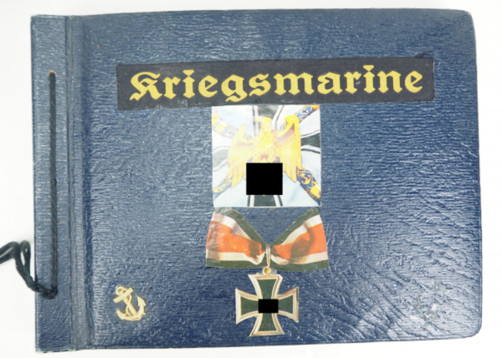 Kriegsmarine: Fotoalbum eines Matrosengefreiten der 38. M.S. Flottille Gruppe "E".Einband mit