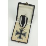Preussen: Eisernes Kreuz, 1914, 2. Klasse, im Etui - WILM.Geschwärzter Eisenkern, Silberzarge, im
