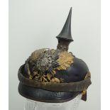 Reuss: Pickelhaube für Mannschaften des Infanterie-Regiment Nr. 96.Schwarzer Lederkorpus, mit