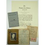 Dokumentennachlass eines Obergefreiten der 2./ Korps=Nachr. Abt. 487.- Soldbuch: Mit Uniformfoto,