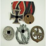 Nachlass eines Infanteristen.Ordenschnalle mit: 1.) Eisernes Kreuz, 1939, 2. Klasse, 2.) Medaille