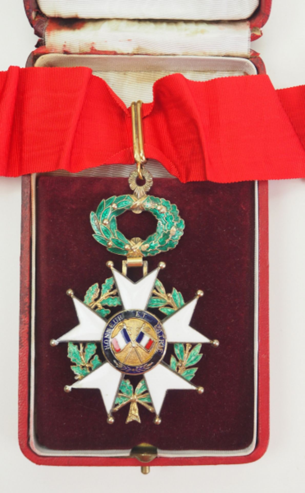 Frankreich: Orden der Ehrenlegion, 11. Modell (seit 1962), Komturkreuz, im Etui.Silber vergoldet, - Bild 3 aus 3