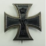 Preussen: Eisernes Kreuz, 1914, 1. Klasse.Geschwärzter Eisenkern, Silberzage, an taillierter Nadel.