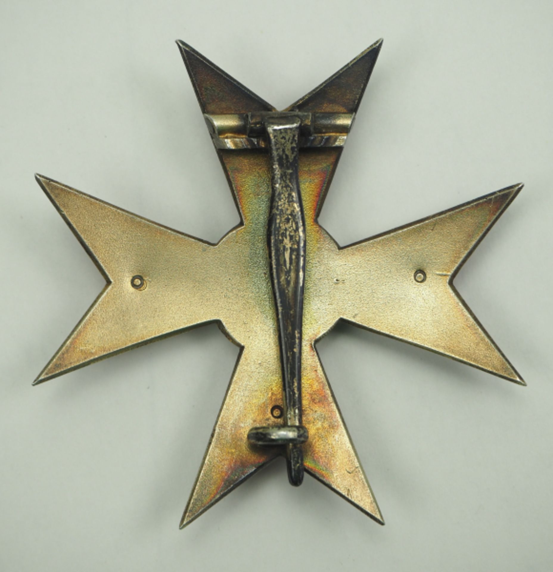 Mecklenburg: Greifen-Orden, Offizierssteckkreuz.Silber vergoldet, teilweise emailliert, fein - Bild 2 aus 3