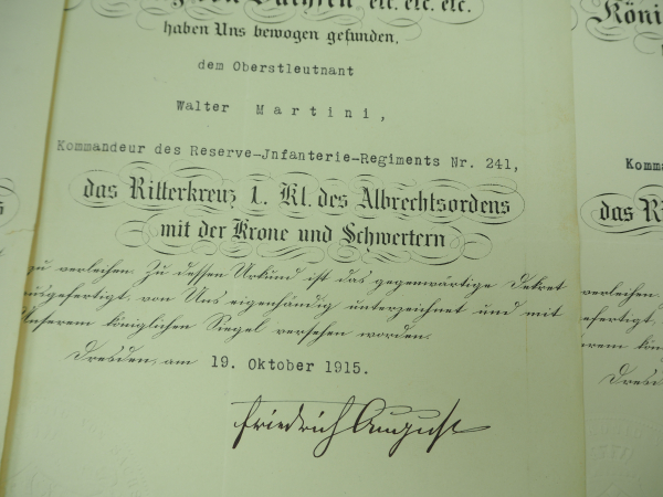 Sachsen: Urkundennachlass des Oberst und Kommandeur des Infanterie-Regiment Nr. 474 / Reserve- - Image 3 of 5