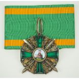 Baden: Großherzoglicher Orden vom Zähringer Löwen, Komturkreuz mit Schwertern.Silber vergoldet,