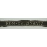 BDM: Ärmelband "BDM-OSTEINSATZ".BEVO Fertigung, volle Länge.Zustand: II