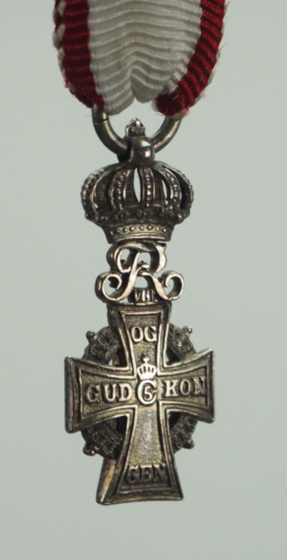 Dänemark: Dannebrog Orden, Frederik VIII. (1906-1912), Dannebrog )Männer Kreuz Miniatur.Silber,