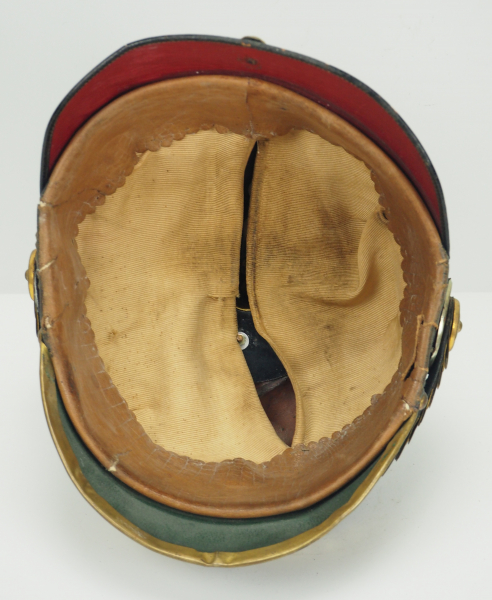 Baden: Pickelhaube für Unteroffiziere der Infanterie.Schwarzer Lederkorpus, neben dem Teller - Image 6 of 6