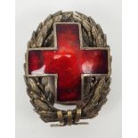 Russland: Absolventenabzeichen einer Rot Kreuz Akademie.Kranz in Silber, feinst gefertigt, das