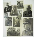 Wehrmacht: Lot von 10 Ritterkreuzträger- und Generals-Fotos.Diverse, zumeist Studio-Porträts in