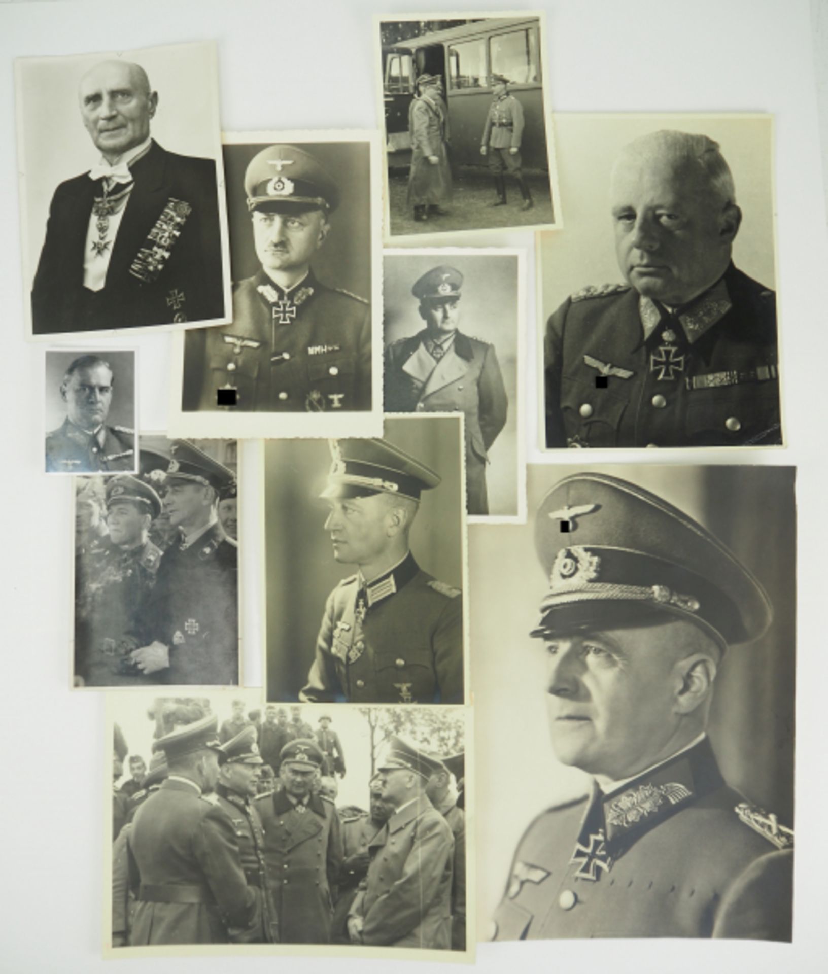 Wehrmacht: Lot von 10 Ritterkreuzträger- und Generals-Fotos.Diverse, zumeist Studio-Porträts in