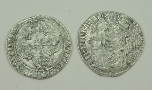 Italien - Mailand: Gian Galeazzo Visconti (1395-1402), Grosso o Pegione - 2 Exemplare.Silber, - Image 2 of 2