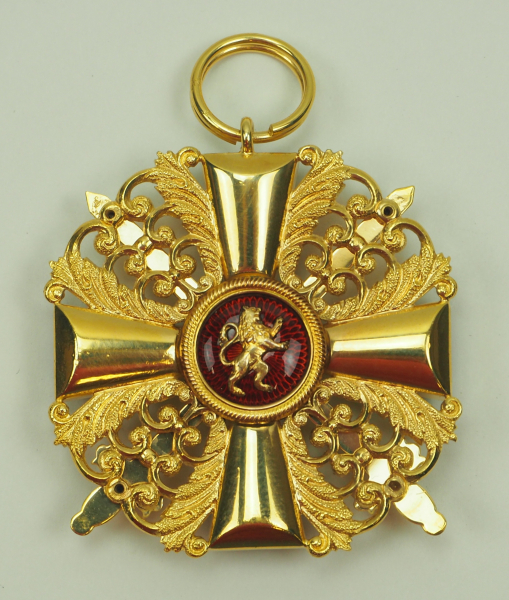 Baden: Großherzoglicher Orden vom Zähringer Löwen, Ritterkreuz 1. Klasse mit Schwertern.Vergoldet, - Image 4 of 4