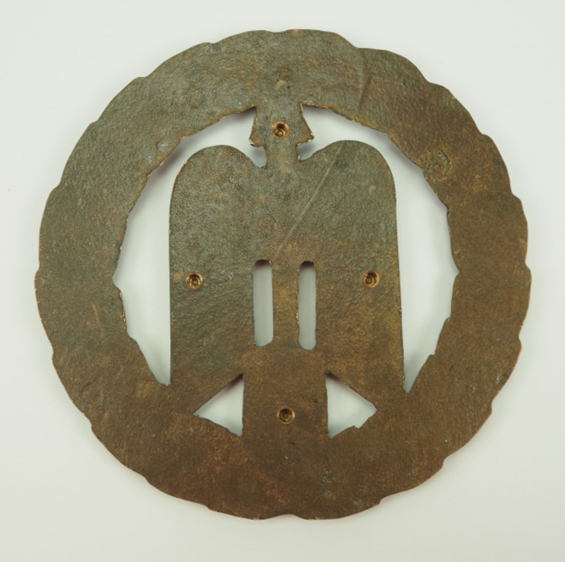 Luftwaffe: Jäger / Zerstörer Plakette.Bronzeguss, durchbrochen gefertigt, rückseitig mit - Bild 3 aus 3