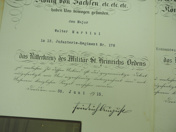 Sachsen: Urkundennachlass des Oberst und Kommandeur des Infanterie-Regiment Nr. 474 / Reserve- - Image 2 of 5