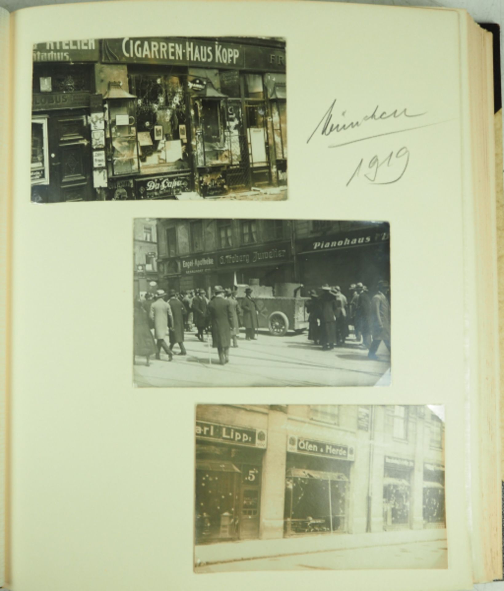Fotoalben einer Familie aus Stuttgart / München - 1900-1946.Zwei Halbleder gebundene Alben, viele - Image 5 of 7