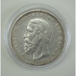 Baden: Friedrich, 5 Mark - 1876.Silber, in Kapsel.Zustand: II