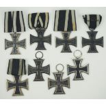 Preussen: Eisernes Kreuz, 1914, 2. Klasse - 8 Exemplare.Diverse Hersteller, teils an