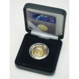 Deutschland: Gemeinsame Währung der EU - Goldmedaille 1/10 Unze.Gold, 333 gepunzt, in Kapsel, mit