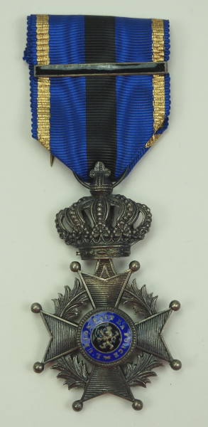 Belgien: Orden Leopold II., 2. Modell (seit 1951), Ritterkreuz.Silbern, teilweise emailliert,