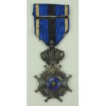 Belgien: Orden Leopold II., 2. Modell (seit 1951), Ritterkreuz.Silbern, teilweise emailliert,