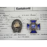 Finnland: Nachlass eines Offiziers - RUK 37.1.) Kadetten Offiziers Schuhl Abzeichen, 1. Typ, mit