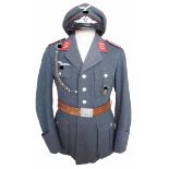 Luftwaffe: Uniformensemble eines Feldwebel der Flakartillerie.1.) Schirmmütze: Feldgraues Tuch,