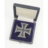 Preussen: Eisernes Kreuz, 1914, 1. Klasse, im Etui.Geschwärzter Eisenkern, silberne Zarge, an Nadel,