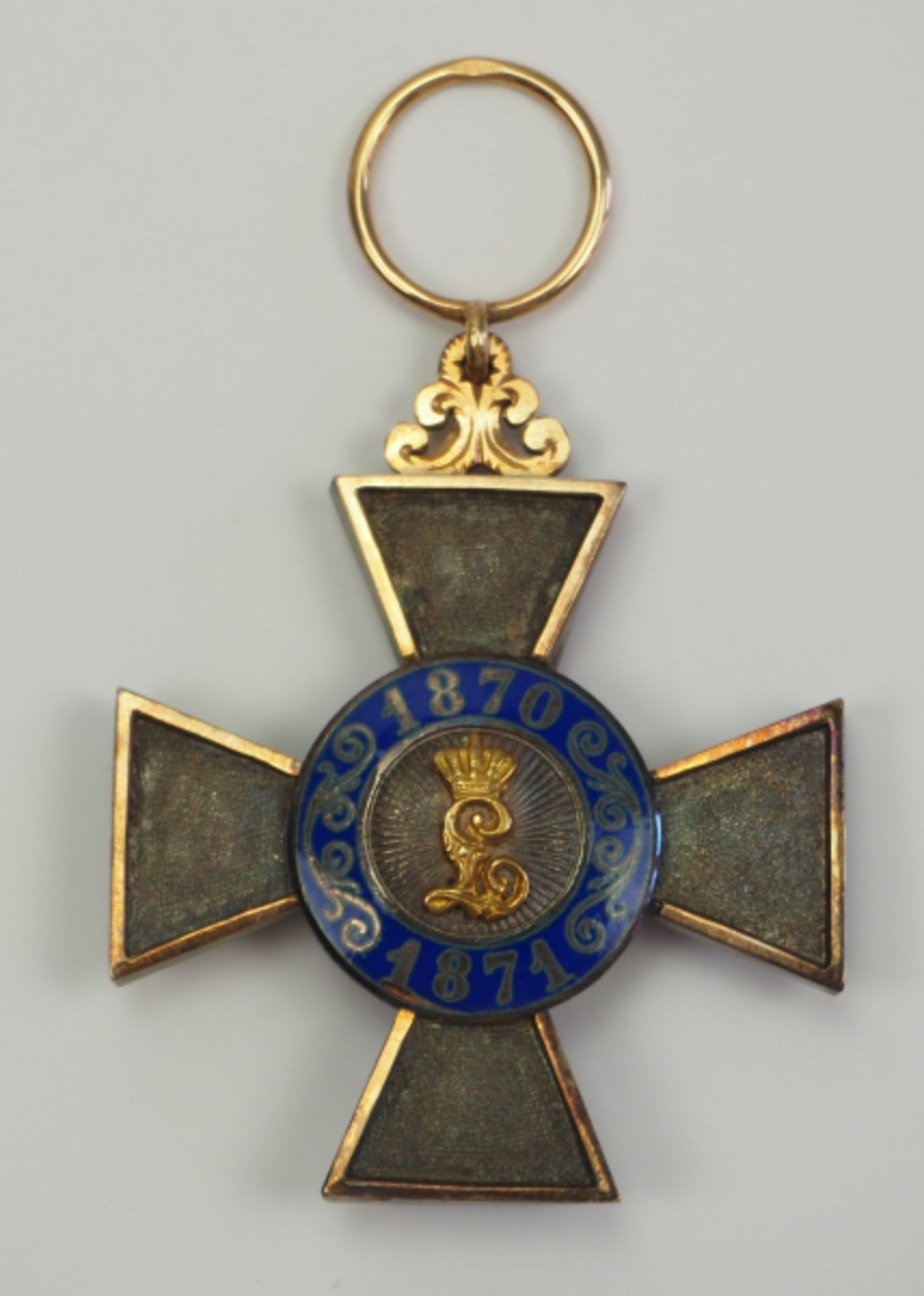 Bayern: Verdienstkreuz für die Jahre 1870/71.Silber, der Rahmen sowie Agraffe und Ring in Gold, - Bild 4 aus 4