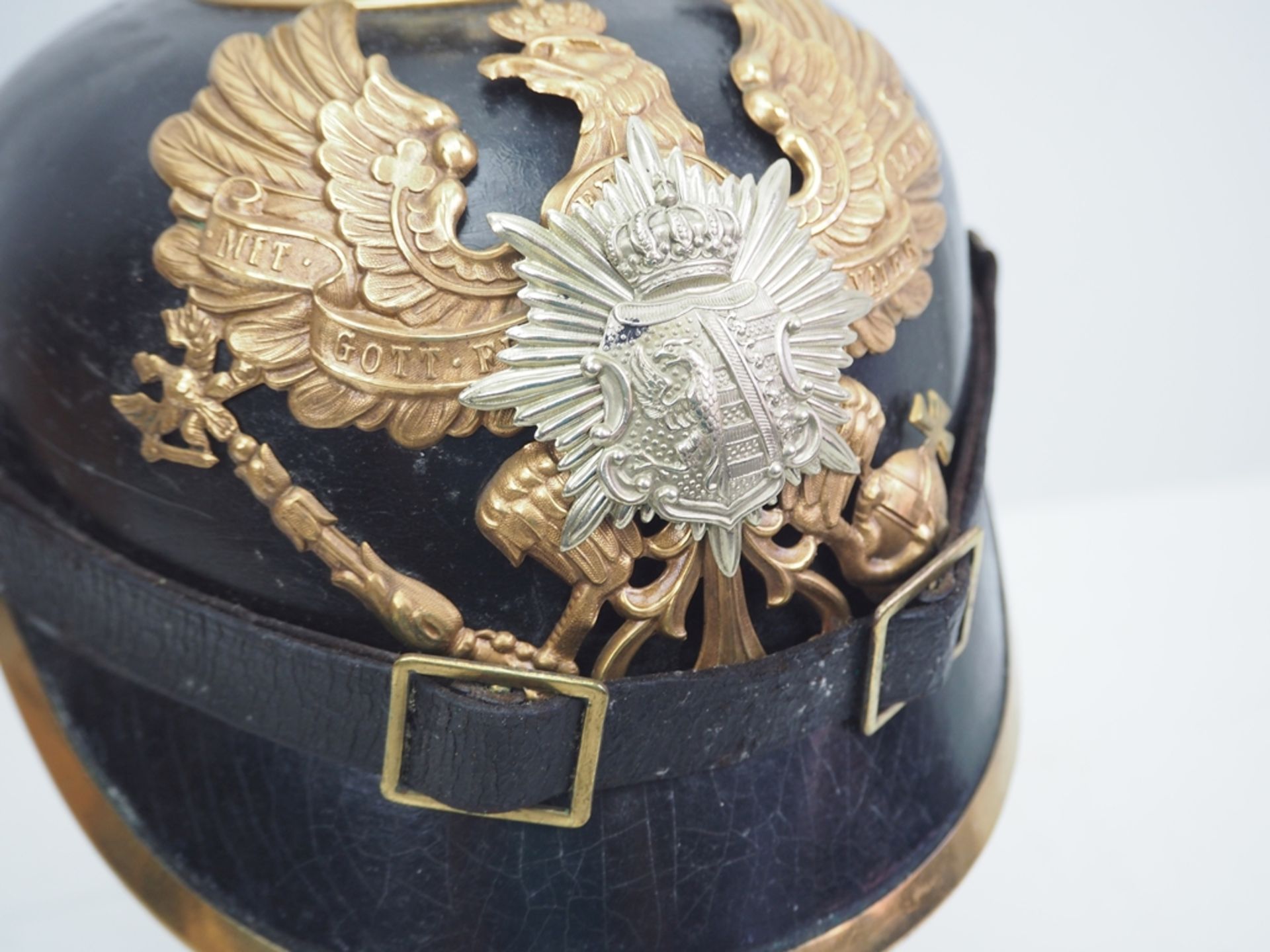 Anhalt: Anhaltisches Infanterie-Regiment Nr. 93, Helm für Mannschaften. - Bild 2 aus 5