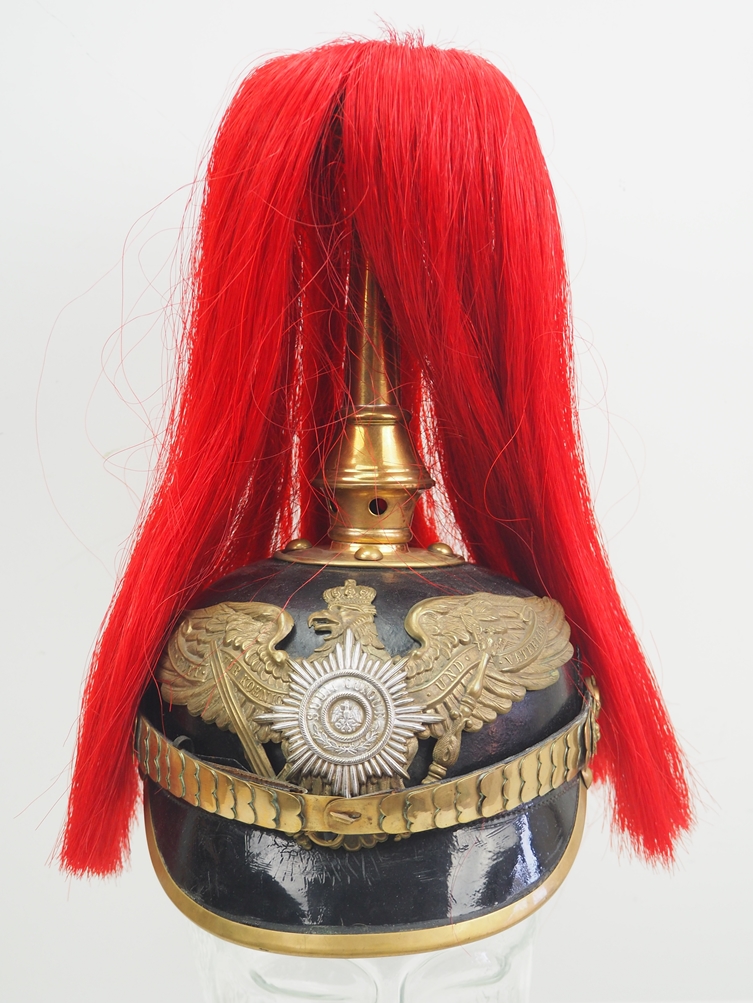 Preussen: Helm für Musiker der Garde-Grenadier-Regimenter mit Paradebusch - Kam