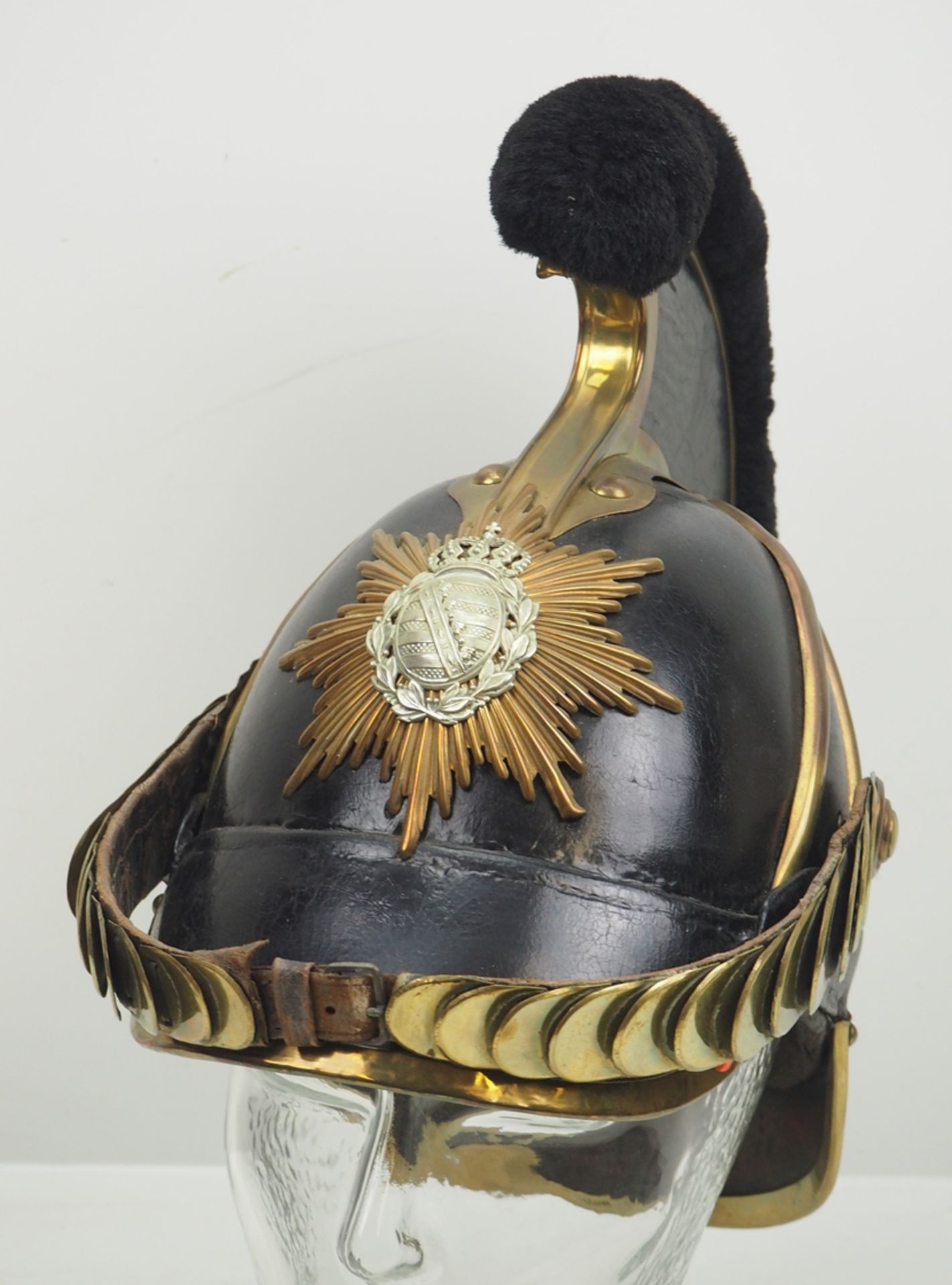 Sachsen: Gardereiter, Helm für Mannschaften Modell 1876.