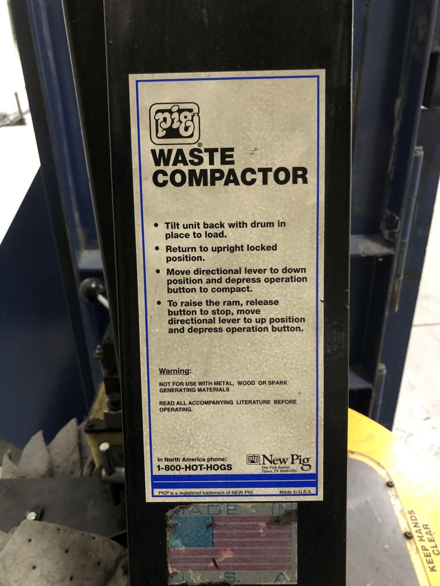 Pig Waste Compactor, Model DRM654, S/N 20515 - Image 3 of 4