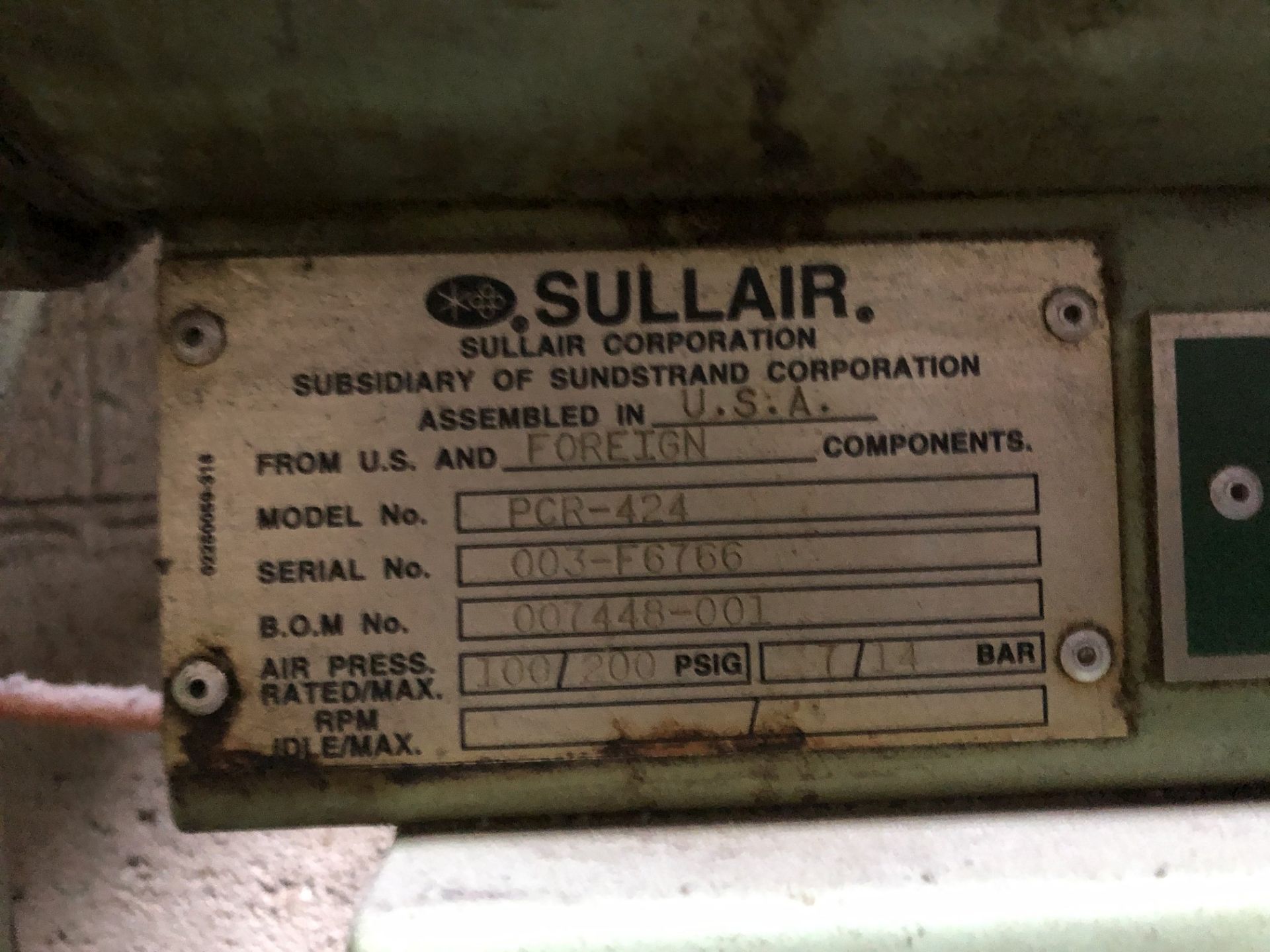 Sullair 300 HP Two-Stage Rotary Air Compressor, Model TS-32 300L ACAC, S/N 003-104255, (2) Sullair - Image 8 of 11