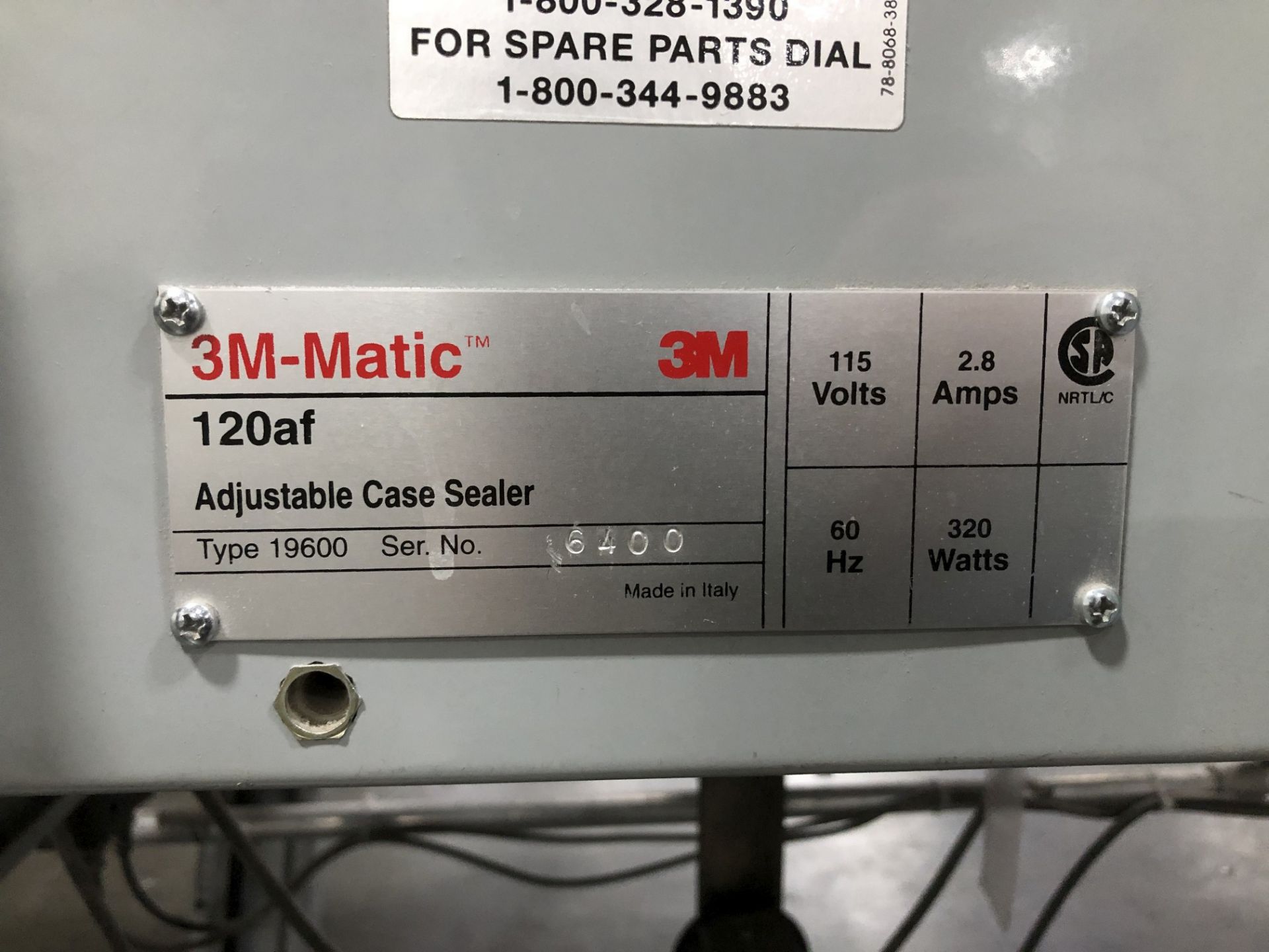 3M-Matic 120AF Adjustable Case Sealer, AccuGlide 2+ Taping Head, S/N 6400 - Image 5 of 5