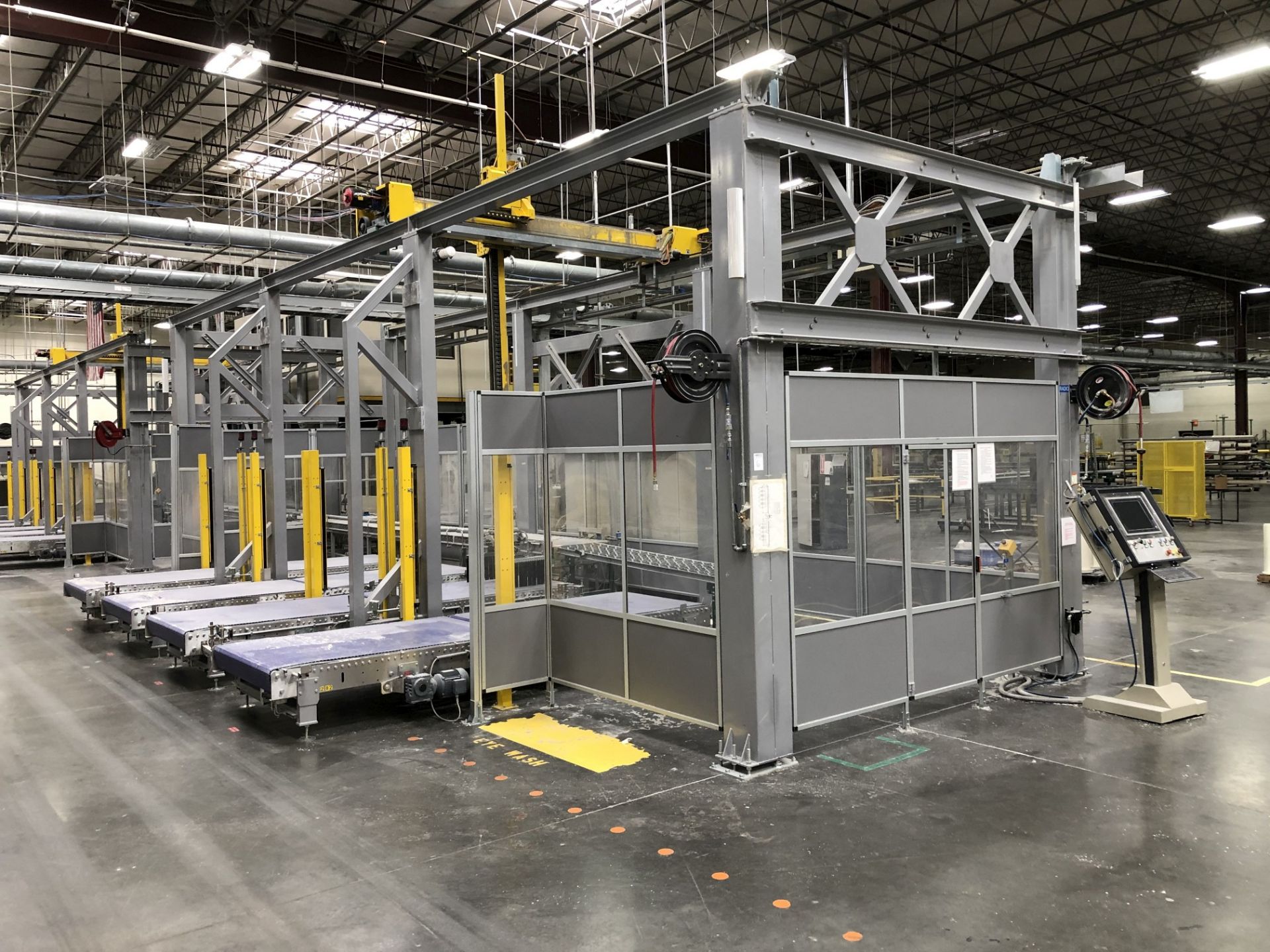 2003 SIG Elettric80 Gantry Robot Palletizing Cell, Allen-Bradley 1500P Control, (4) 4' Wide