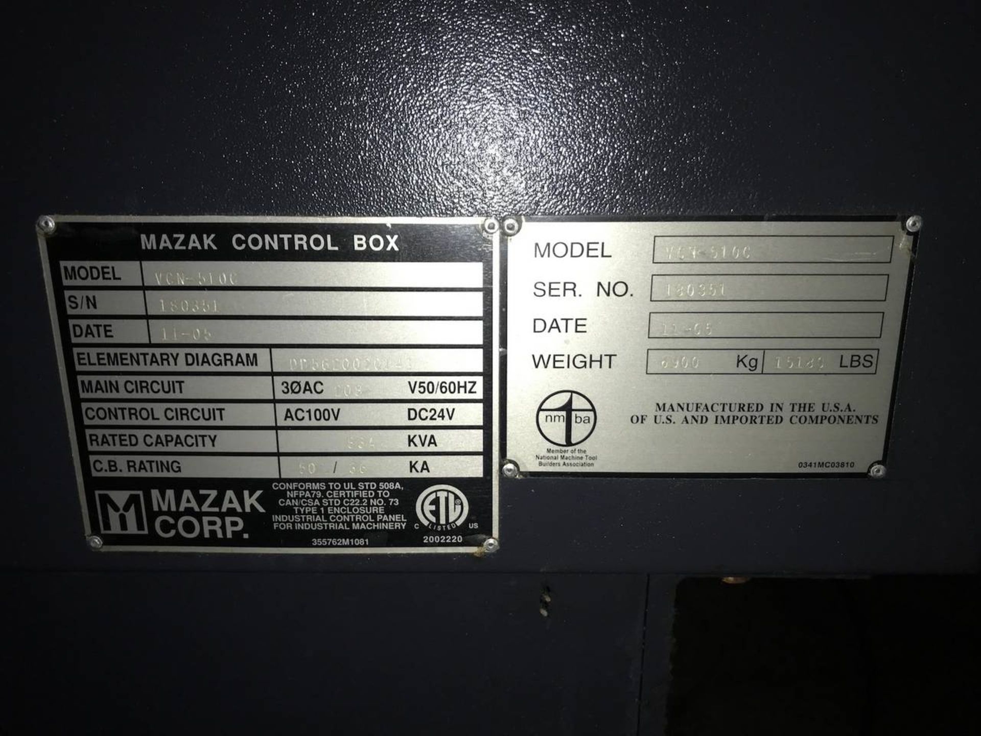 MAZAK Nexus 510C CNC Vertical Machining Center - Image 8 of 11