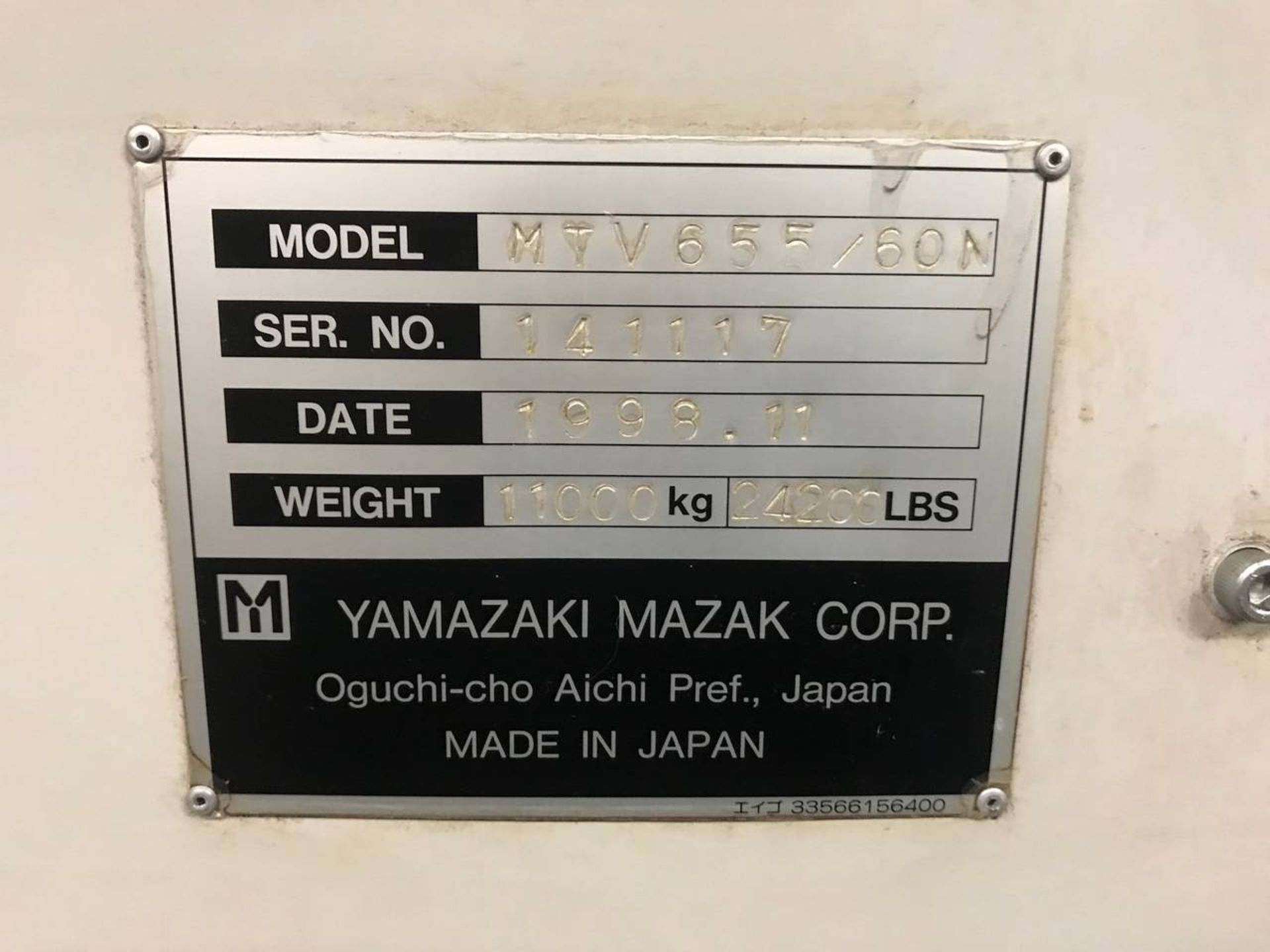 MAZAK MTV-655/60N CNC Vertical Machining Center - Image 8 of 13